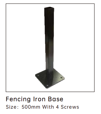 iCladd Pimber Fencing Iron Base 500mm with 4 screws